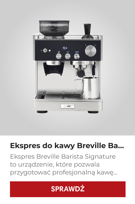 Funkcjonalny i stylowy Ekspres Breville Barista Signature VCF161X to urządzenie, które pozwala przygotować profesjonalną kawę w domowych warunkach. Wyposażony w precyzyjny młynek żarnowy, system kontroli temperatury oraz dyszę do spieniania mleka, gwarantuje aromatyczne espresso i kremowe cappuccino