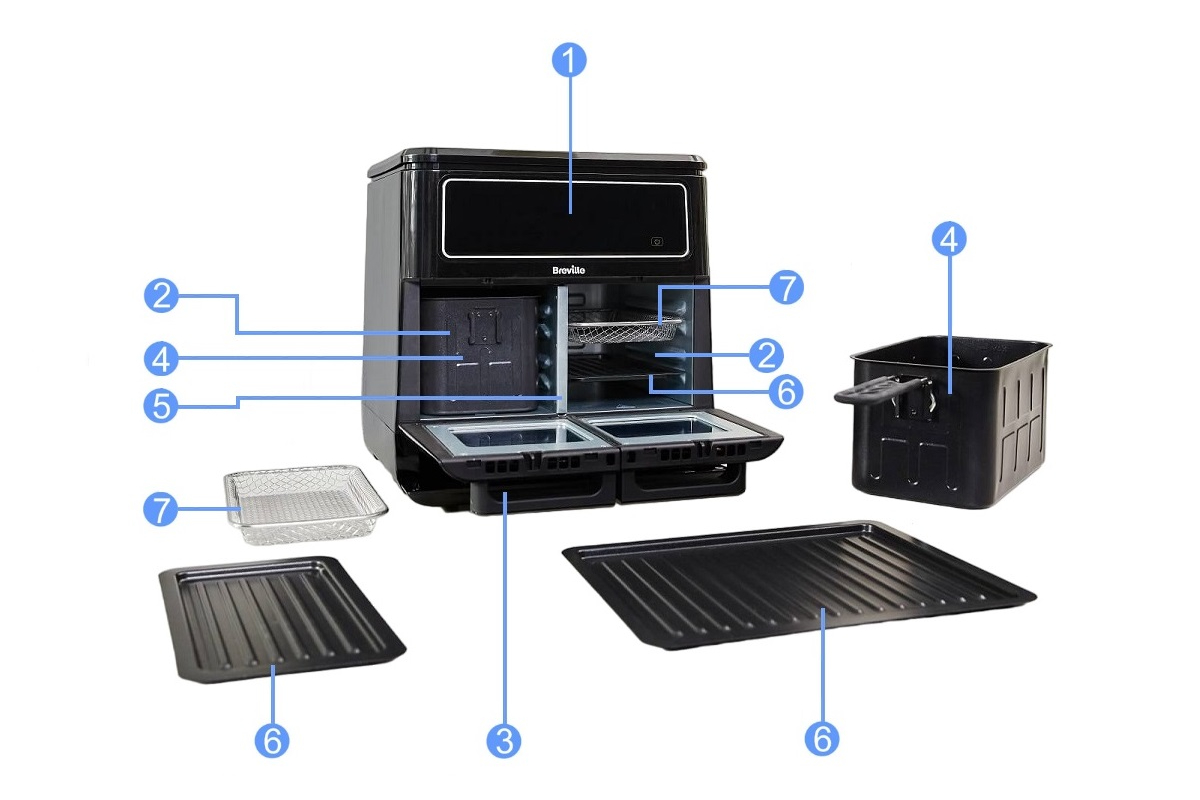 Frytkownica beztłuszczowa Air Fryer Breville Halo Flexi VDF130 z systemem Rapid Air